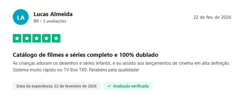 Depoimento sobre variedade de canais e séries